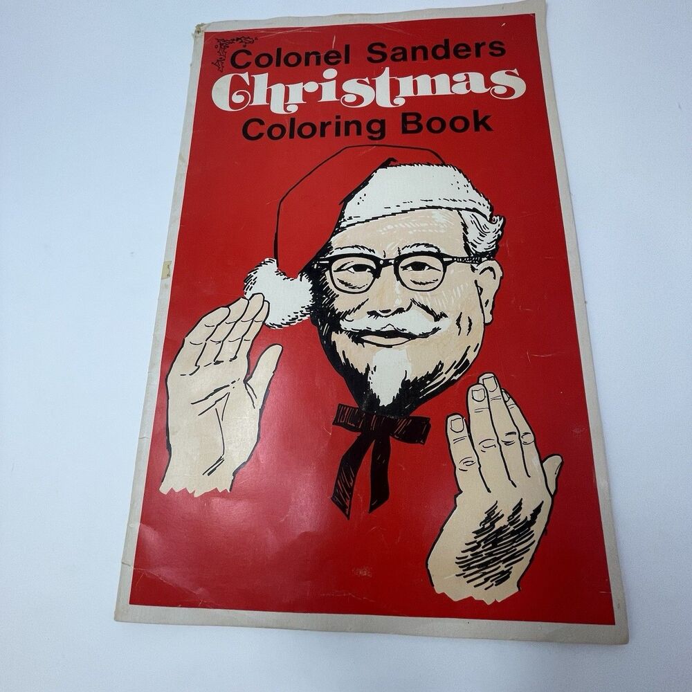 Vtg 1982‎ Colonel Sanders Christmas Coloring Book Large Unused KFC Advertising